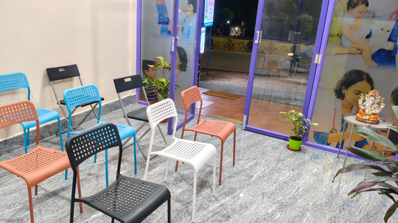 Child-friendly waiting area with seating